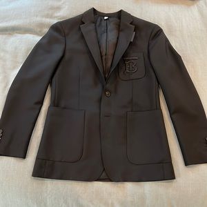 Burberry Men’s Monogram Motif Technical Wool Blazer